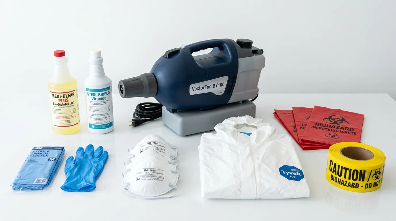 Professional biohazard remediation crew working in Duluth